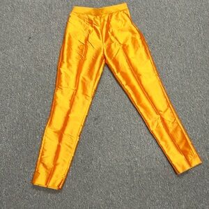 Yellow gold tailored dress pants style